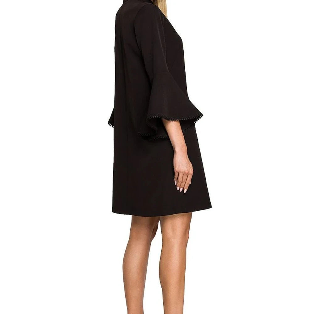 A-Line Dress with Ruffled Sleeves