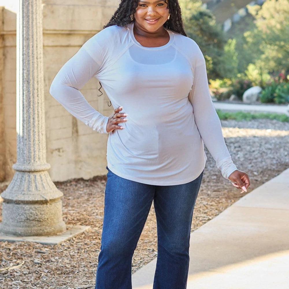 Women's Round Neck Long Sleeve Tee