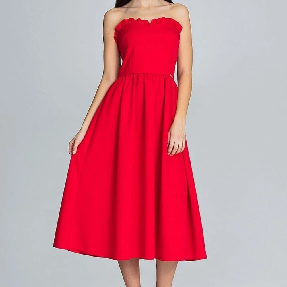 Romantic Ruffle Bodice Evening Dress