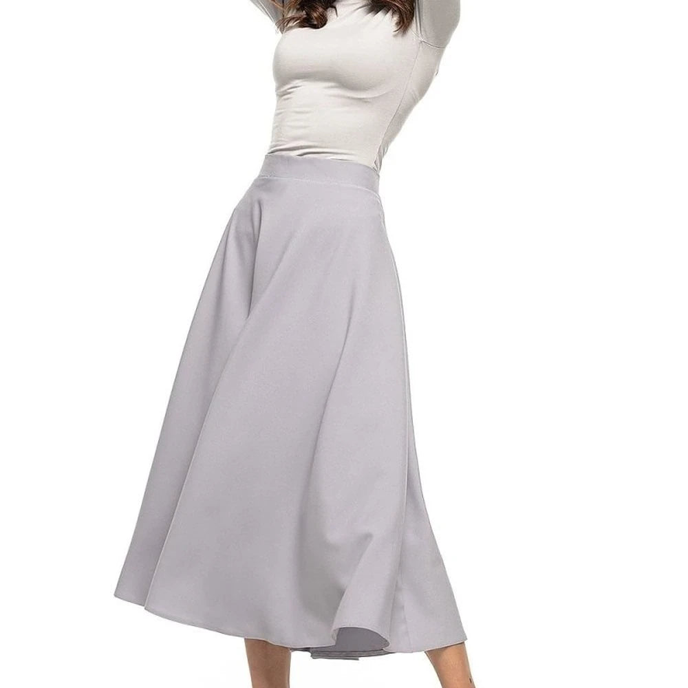 Midi Skirt with Belt and Zipper Detail