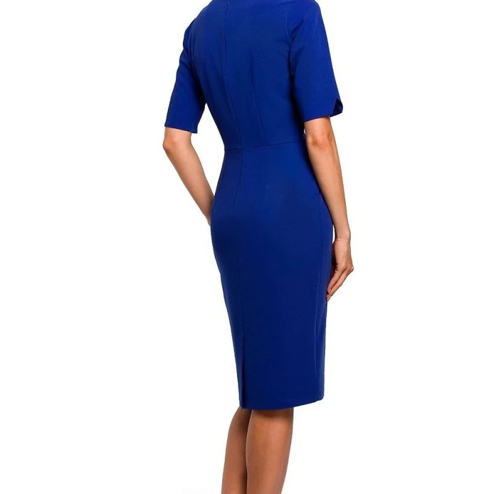 Elegant Pencil Dress with V-Neck and Cutouts