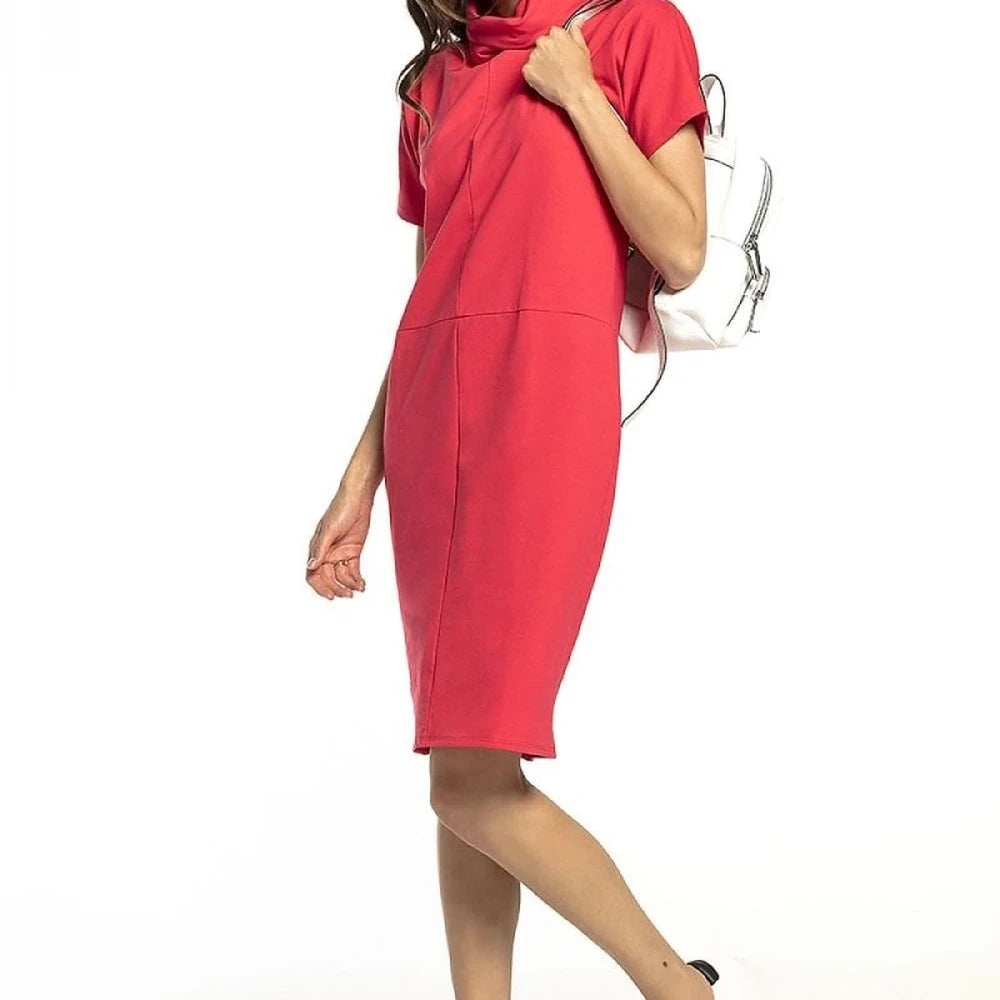 Loose Knit Turtleneck Sweatshirt Dress