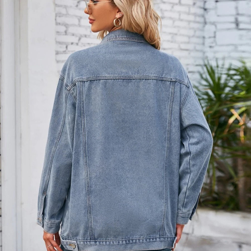Button Up Long Sleeve Denim Jacket