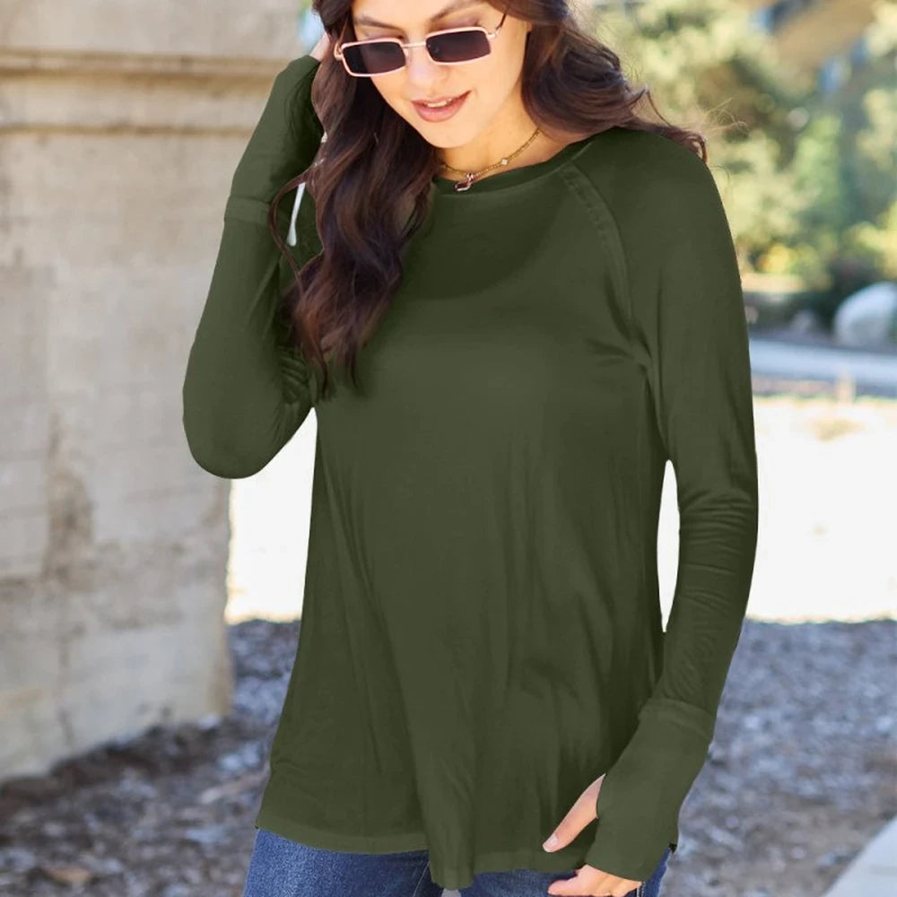 Women's Round Neck Long Sleeve Tee