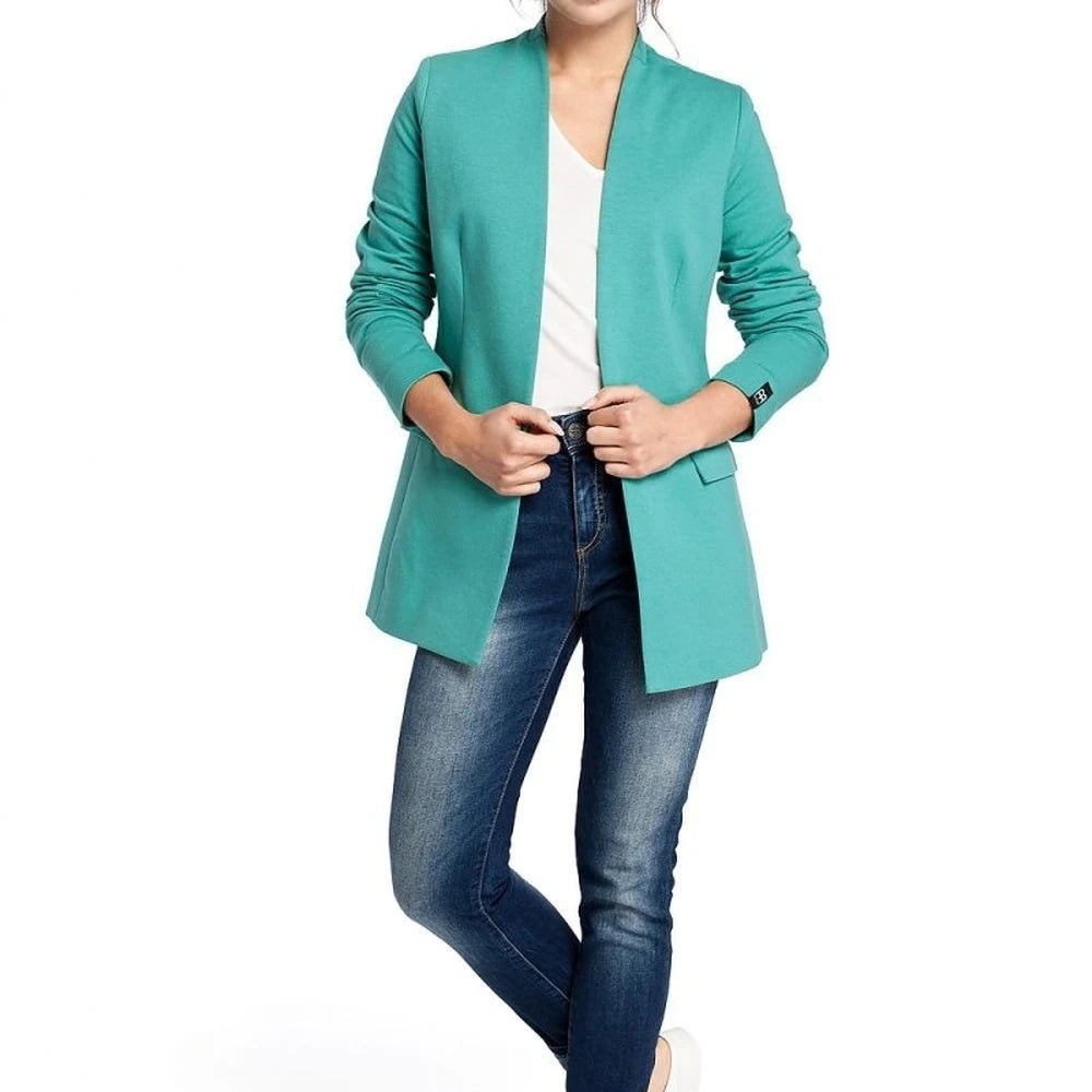 Lined Collar Knit Jacket with Hidden Pockets