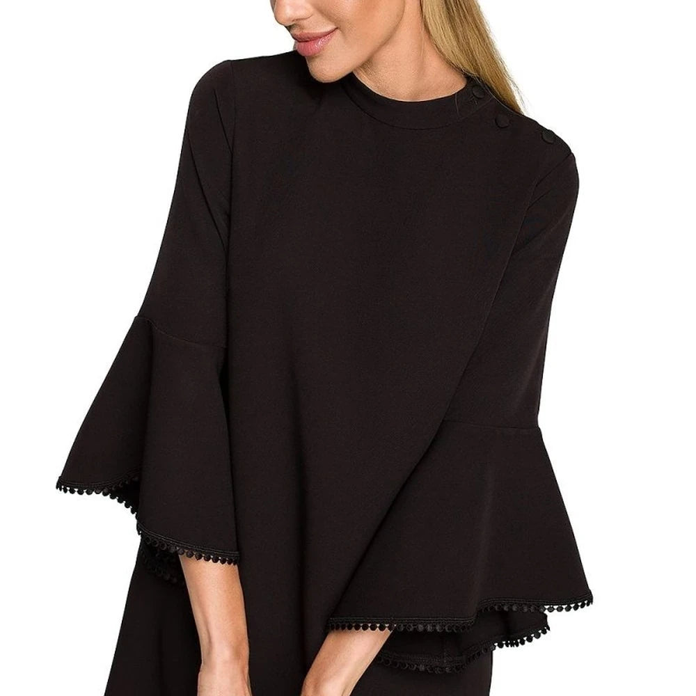 A-Line Dress with Ruffled Sleeves