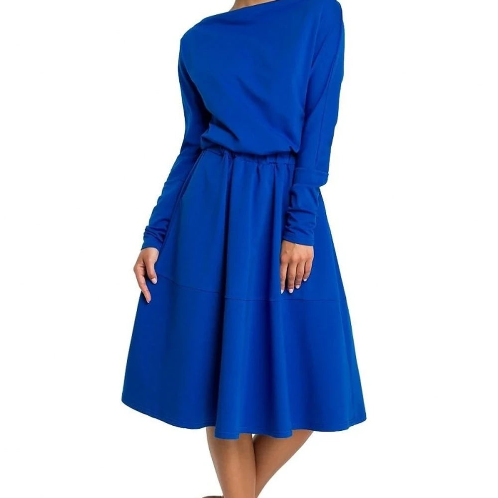 Flared Cotton Spandex Day Dress