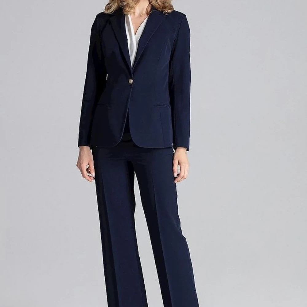 Classic One-Button Jacket with Colorful Lining