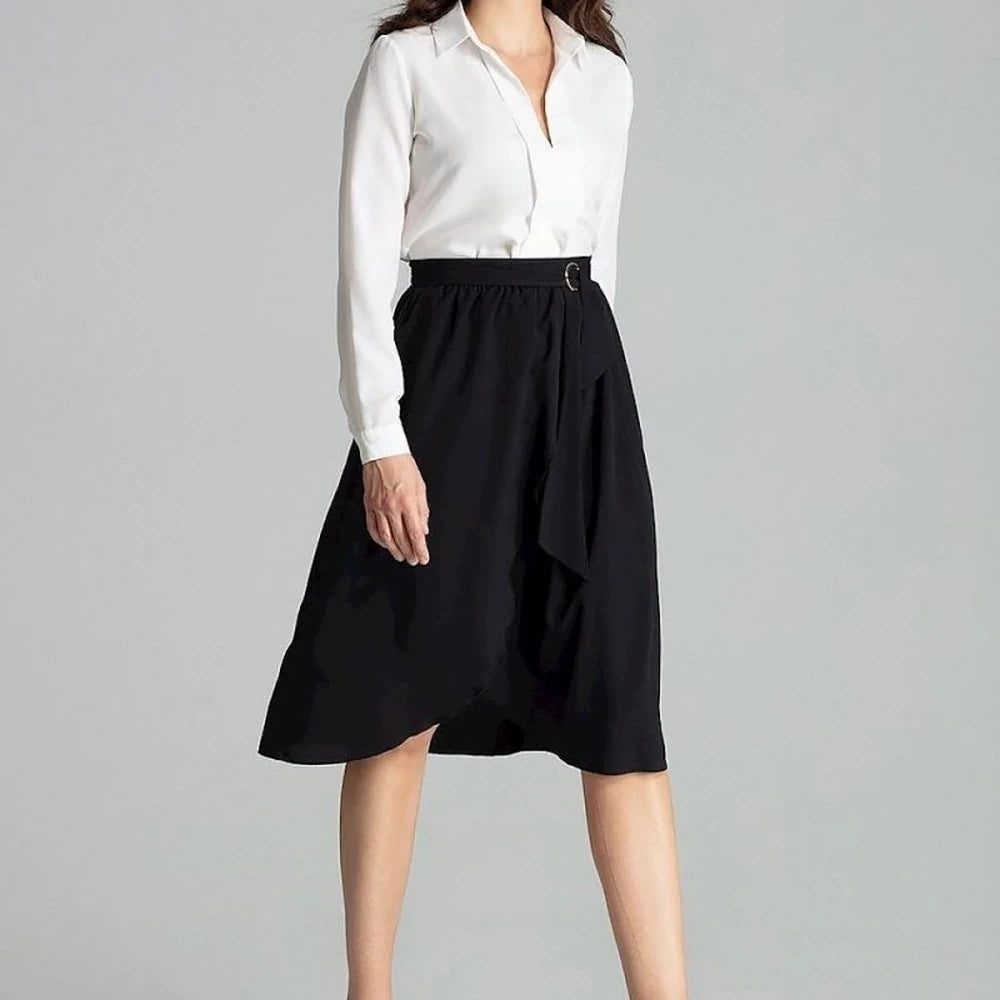 Floral Pleated Midi Skirt with Belt