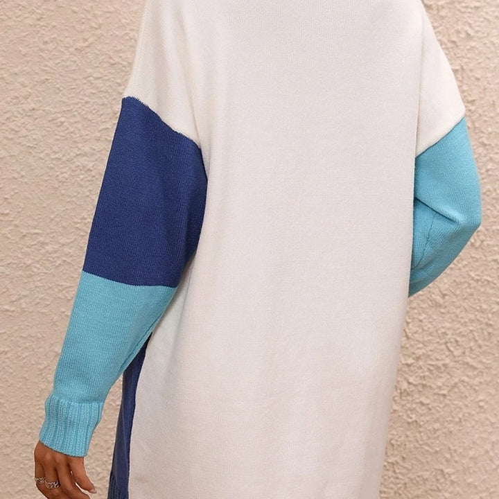 Color Block Mini Sweater Dress