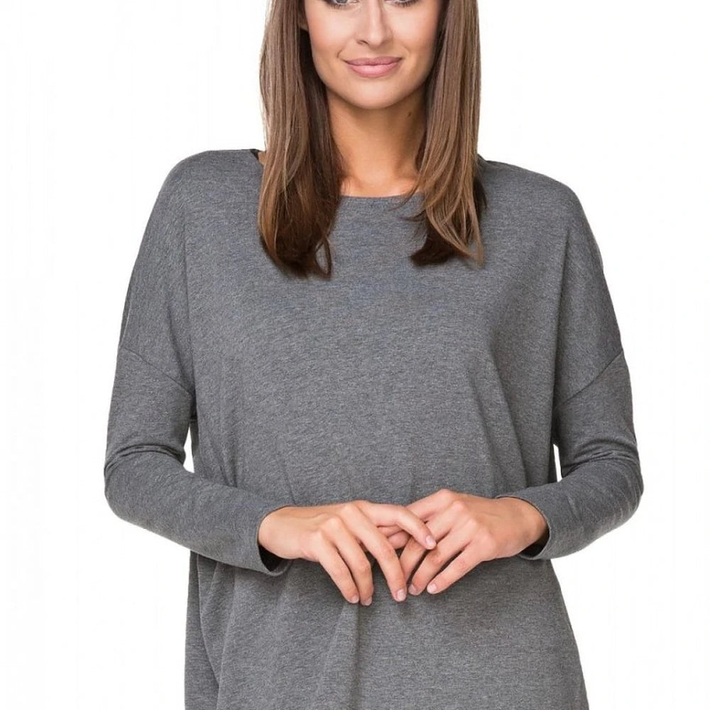 Red Cotton Knit Wide Kimono Sweatshirt