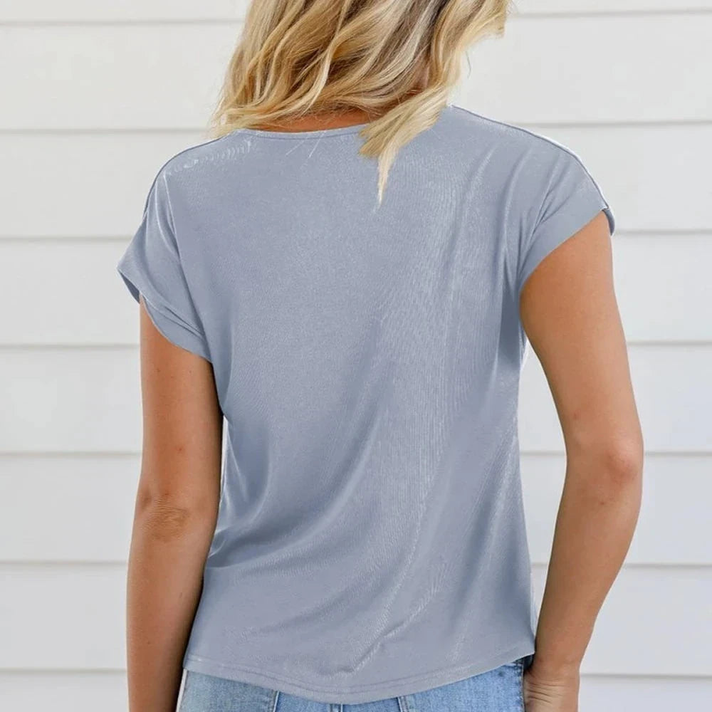 Cowl Neck Short Sleeve Top