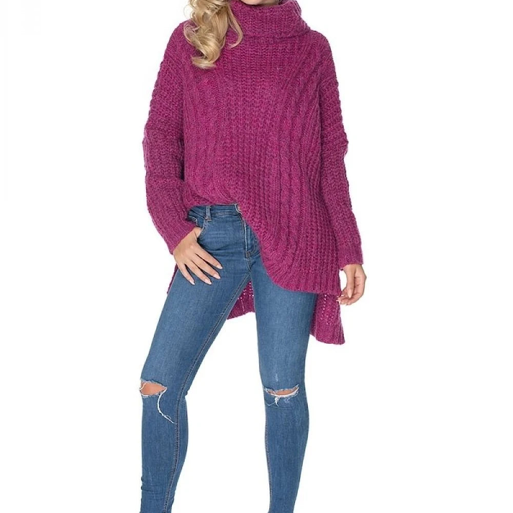 Oversize Wool Blend Turtleneck Sweater
