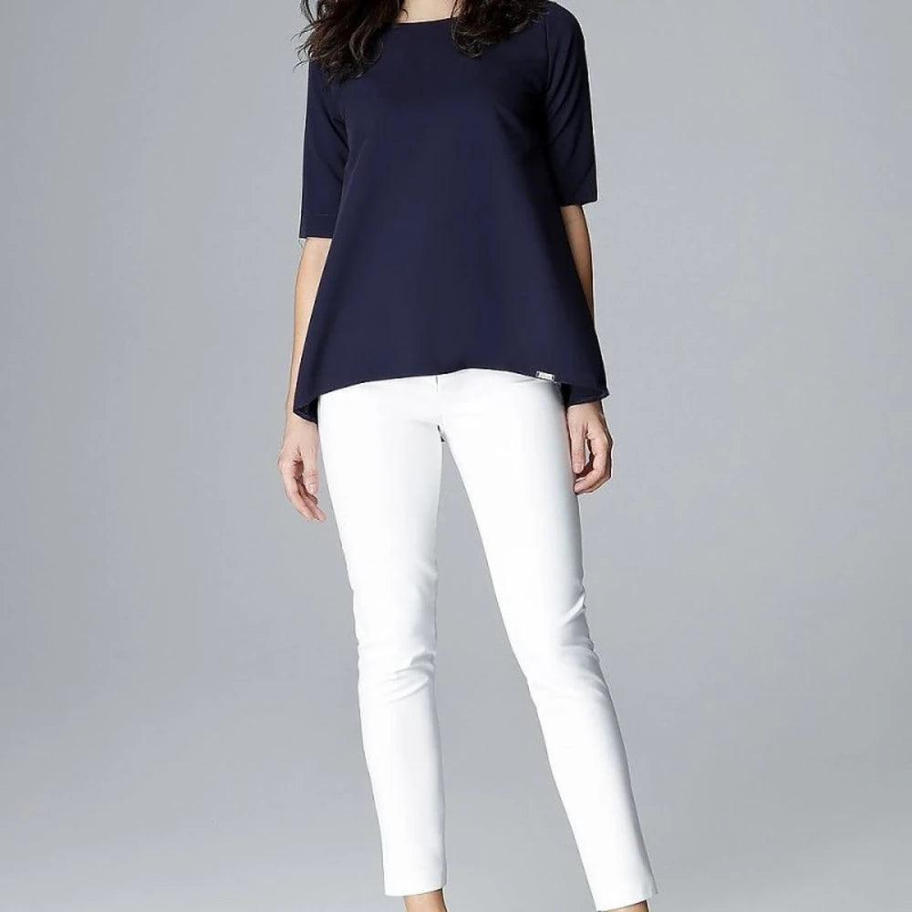 Loose Fit Blouse with Breathable Fabric