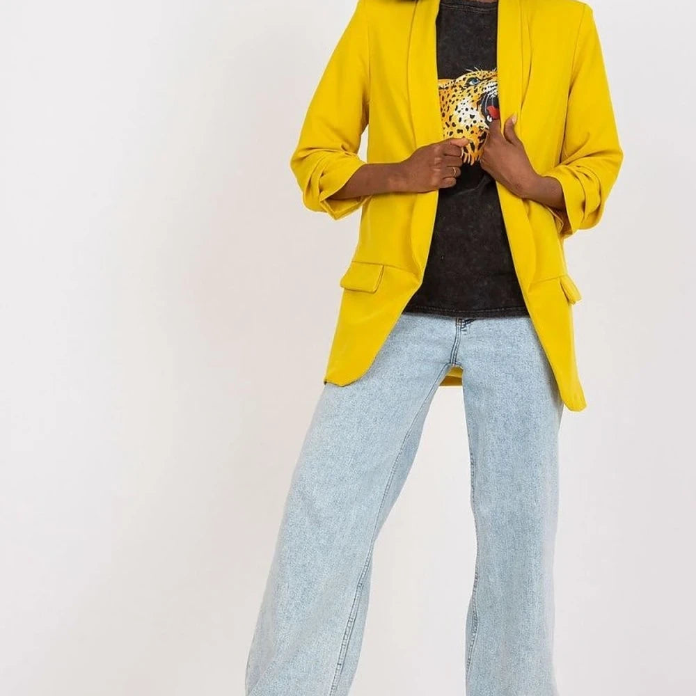 Women's Lined 3/4 Sleeve Unbuttoned Jacket