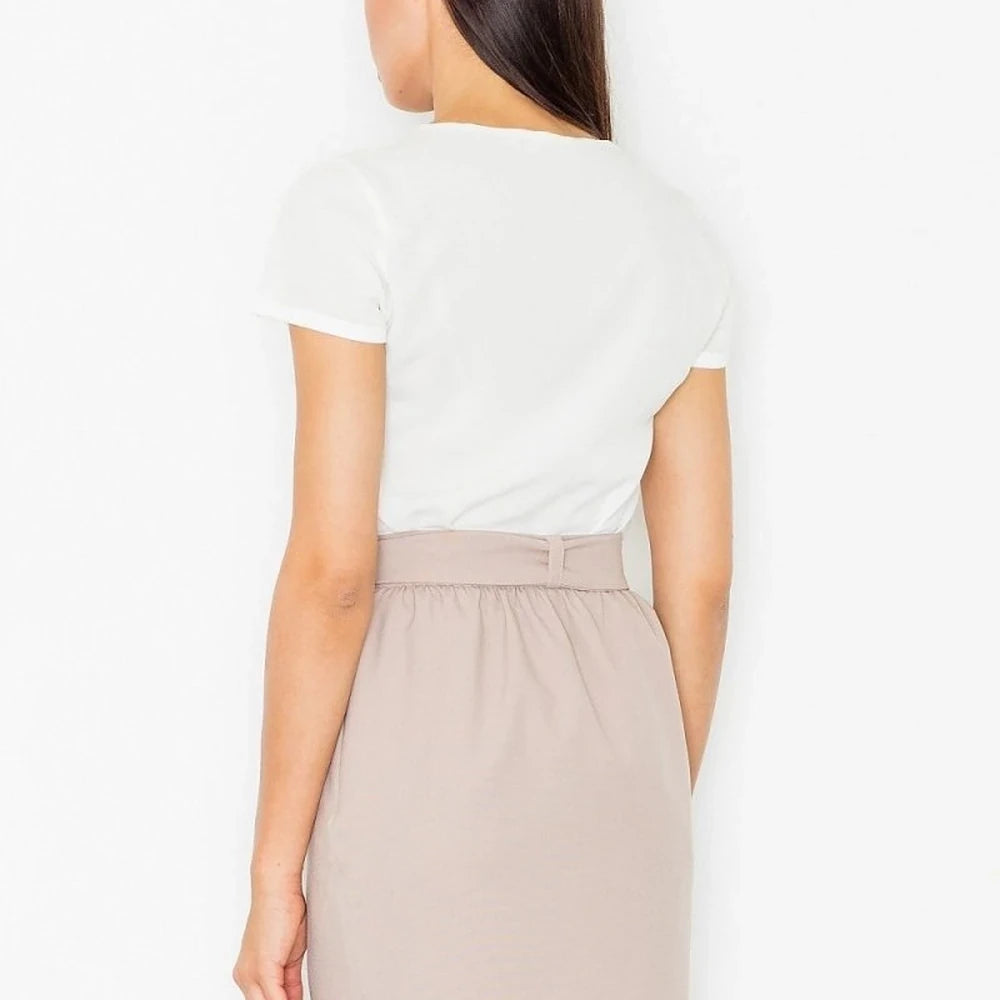 Pencil Skirt with Waist Tie - Green