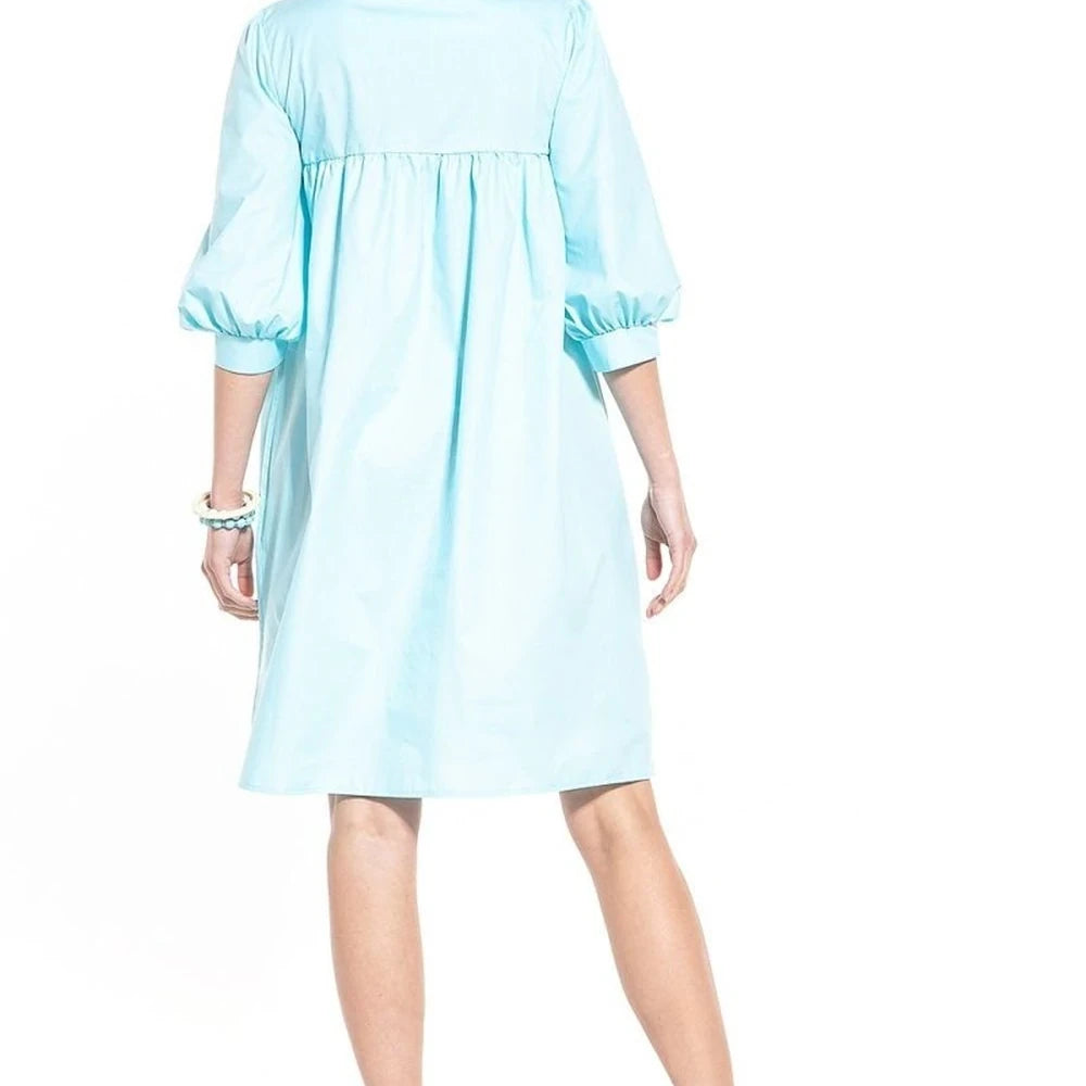 Cotton Midi Dress with Buffet Sleeves