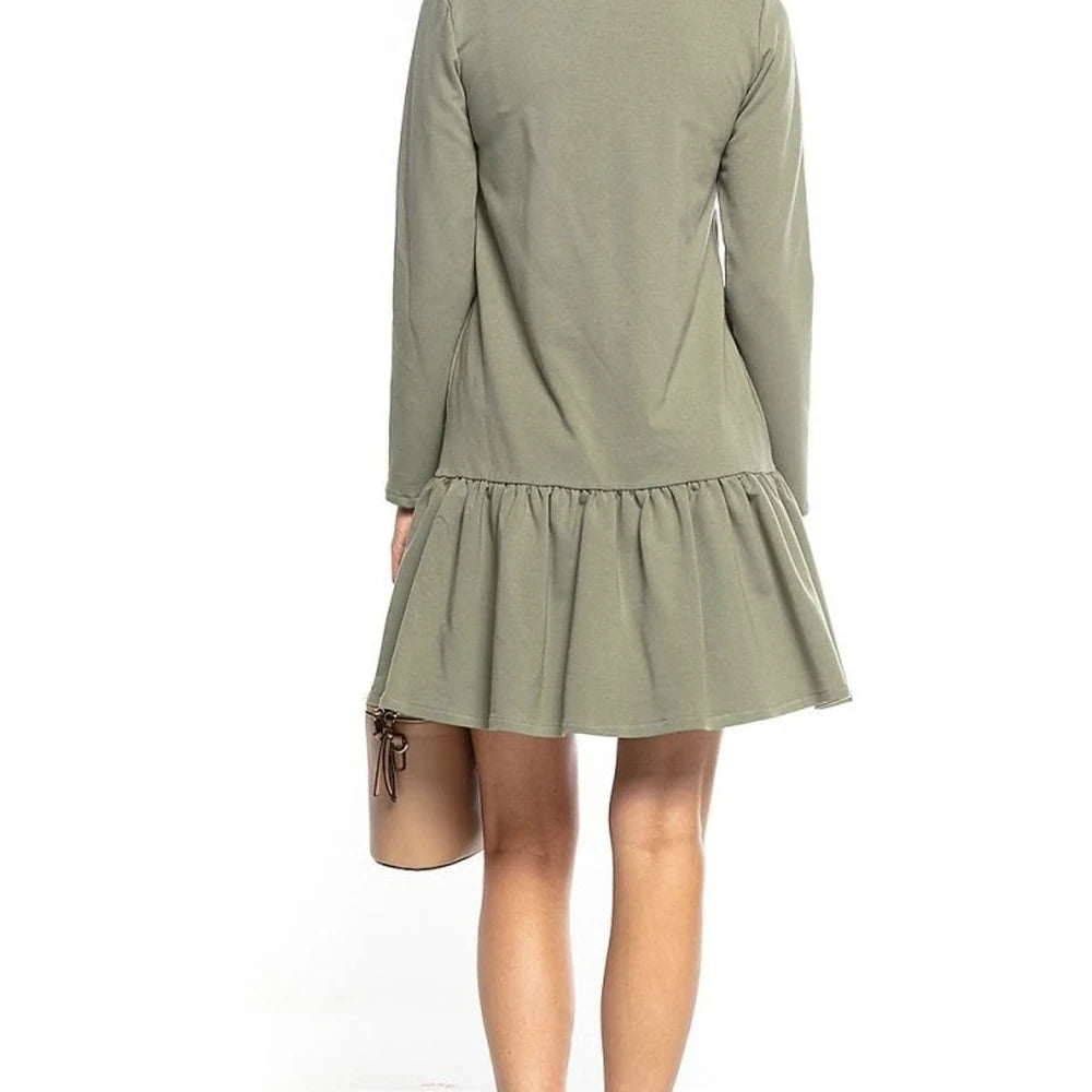 Sporty Midi Sweatshirt Dress with Frill