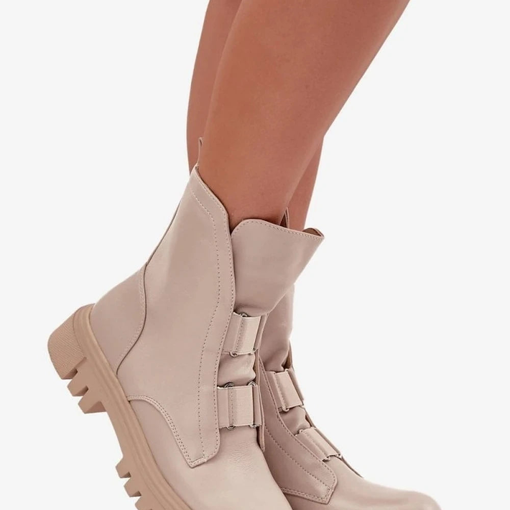 Beige Suede Ankle Boots