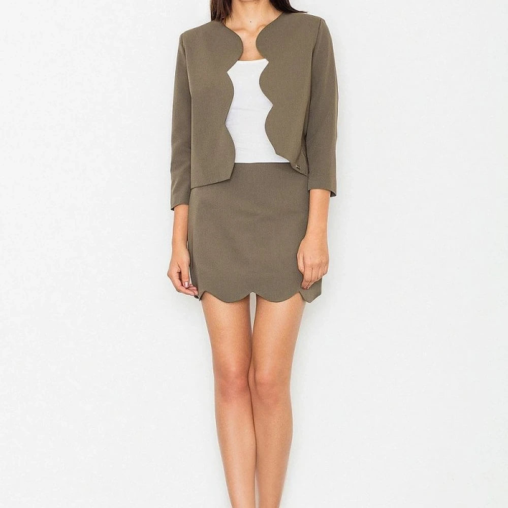 Skirt Suit with 3/4 Sleeve Jacket