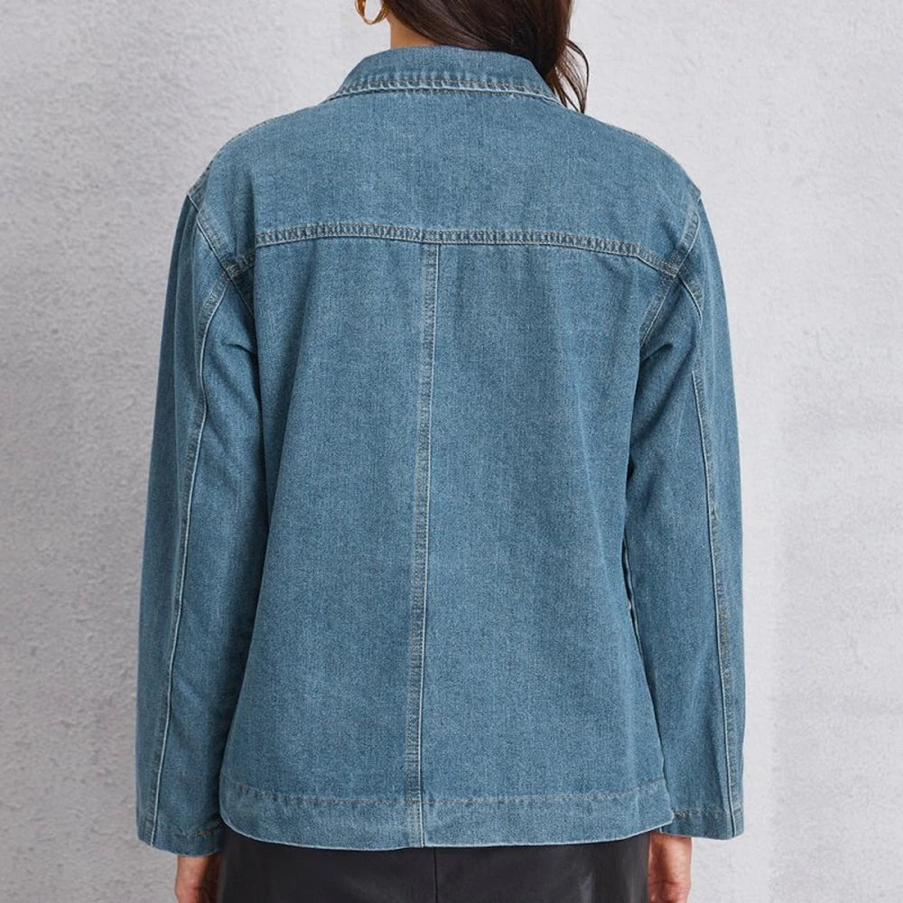 Pocketed Button Up Denim Jacket