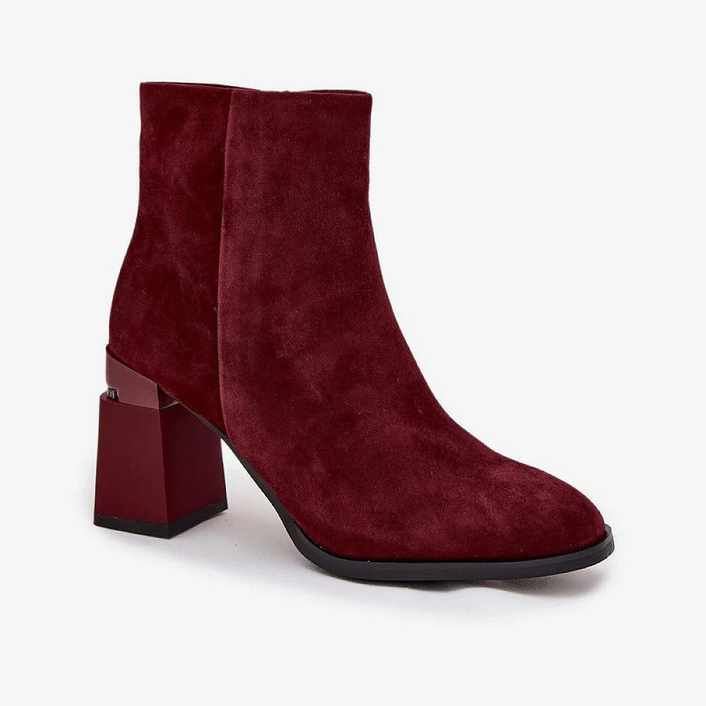 Women's Red Suede Ankle Boots