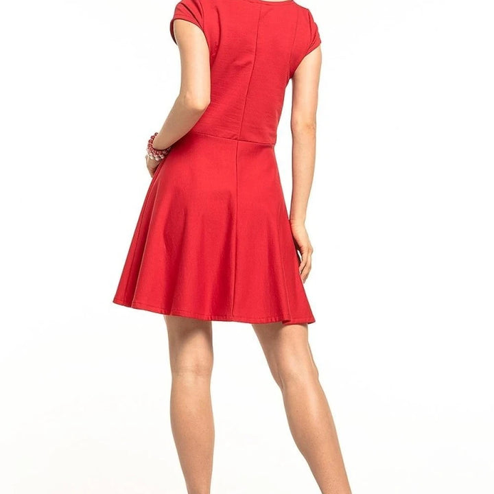 Midi Cotton Knit Dress with Boat Neck