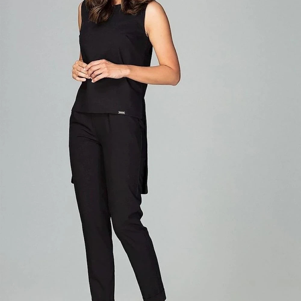 Sleeveless Blouse & Trousers Set