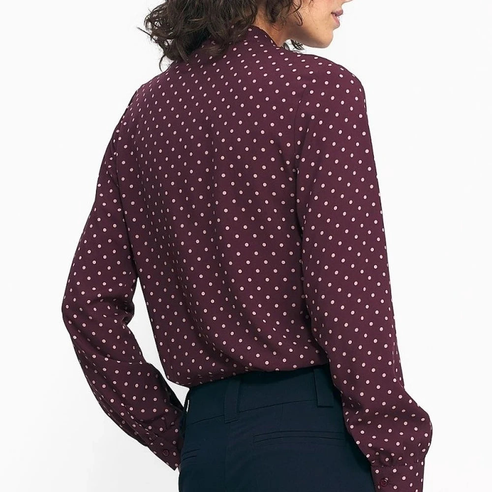 Long Sleeve Viscose Button-Down Shirt