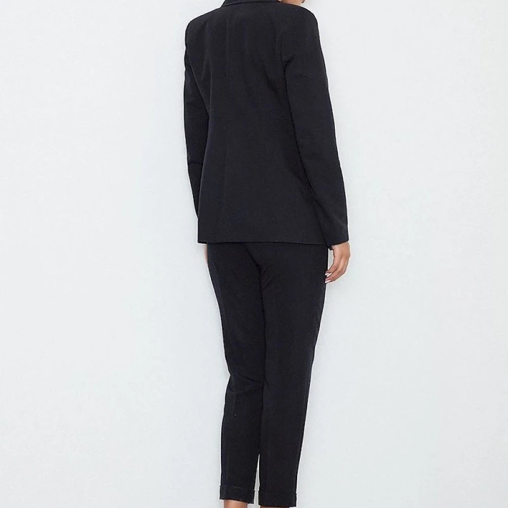 Cropped Trousers with Wide Waistband