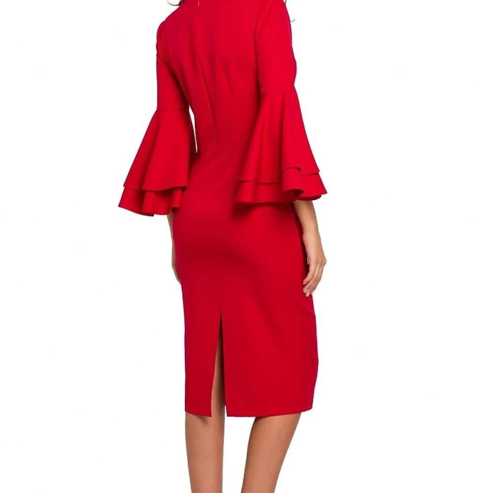 Elegant Cocktail Dress with Flowing Sleeves