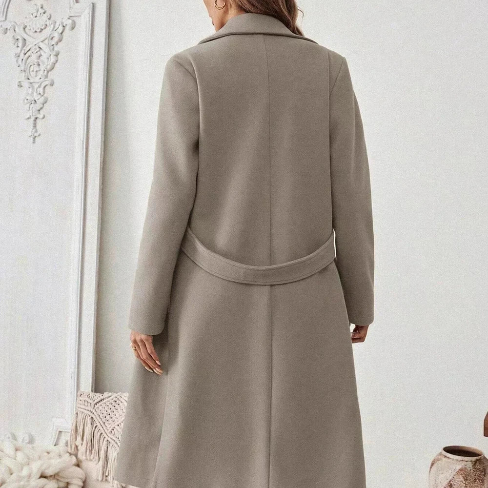 One Button Wool Blend Overcoat