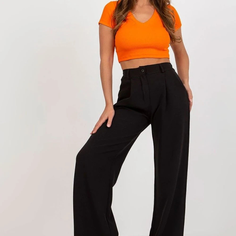 Women's High-Waisted Pleated Trousers
