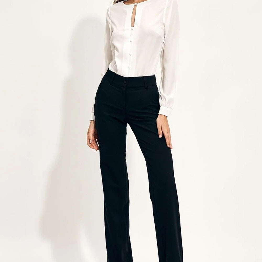 Women's Long Sleeve Shirt with Button Neckline