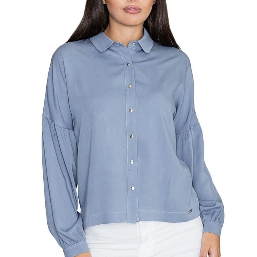Viscose Kimono Shirt with Pleated Sleeves