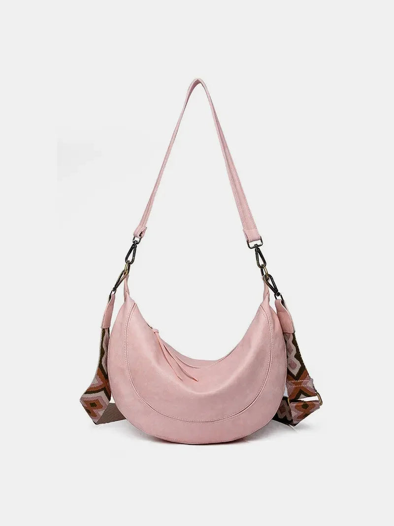 Large PU Leather Crossbody Bag with Strap