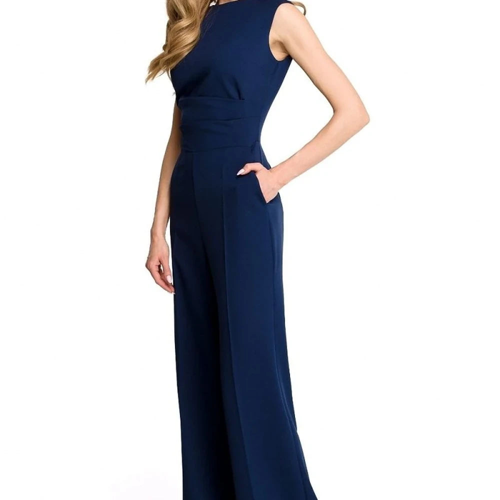 Elegant Wide Leg Jumpsuit with Draped Top