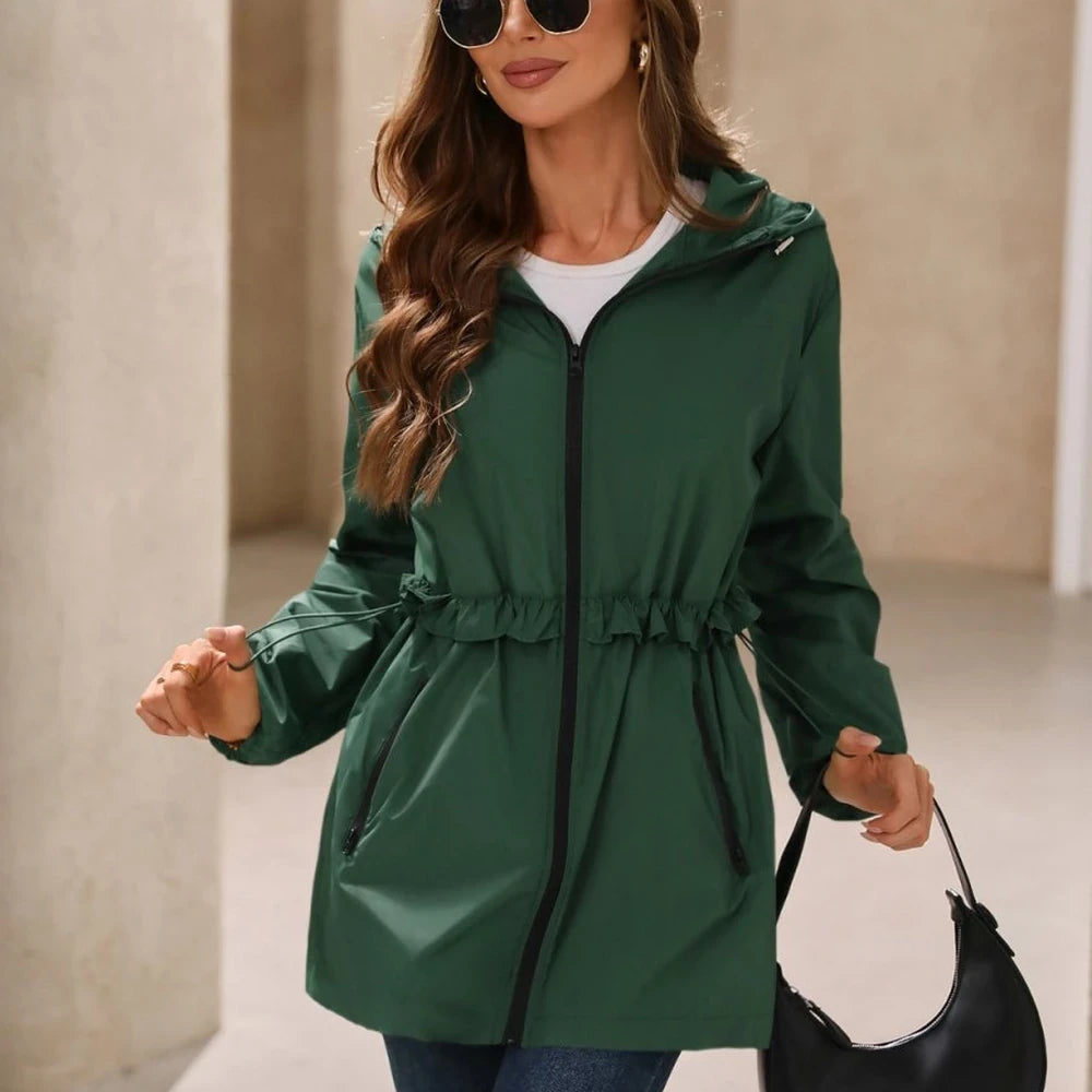 Waterproof Hooded Long Sleeve Windbreaker Jacket