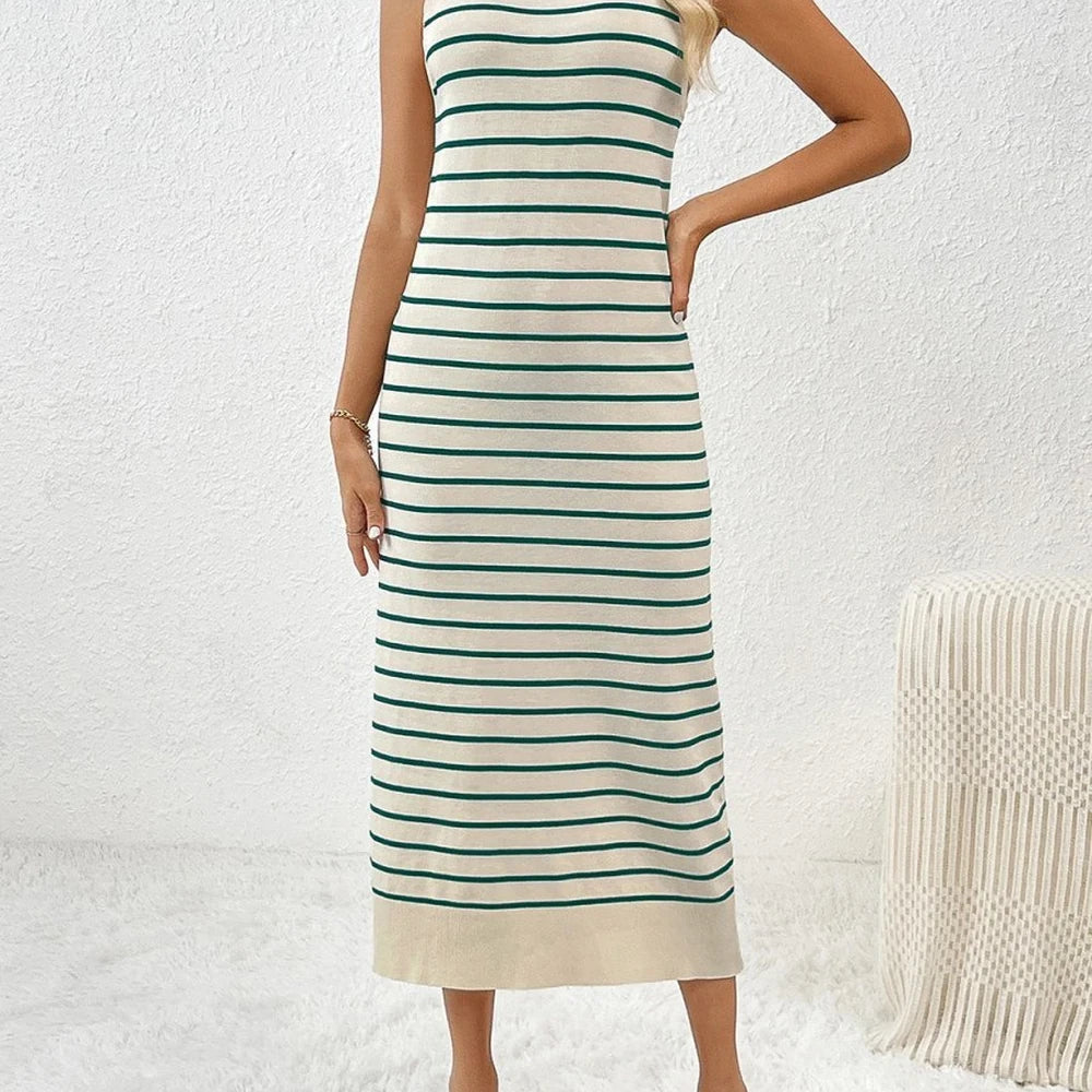 Round Neck Midi Knit Dress