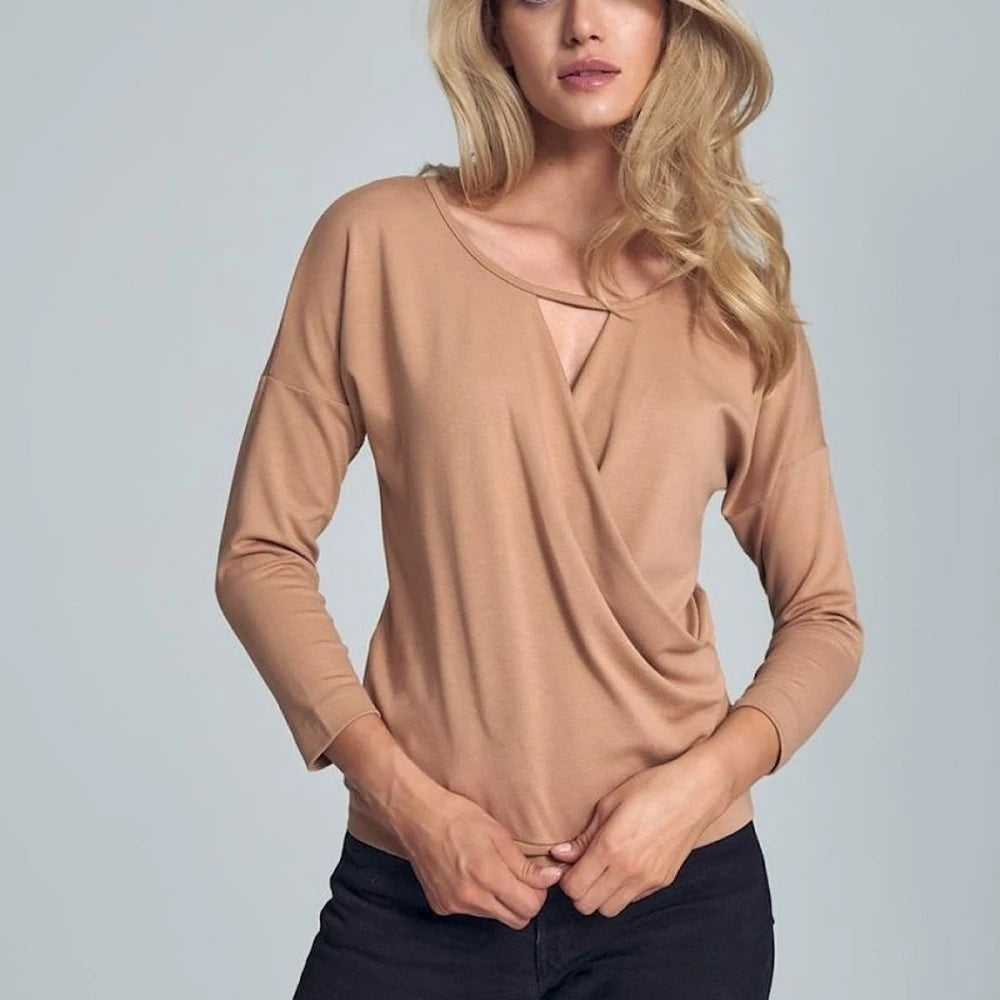 Chic Envelope Neckline Blouse