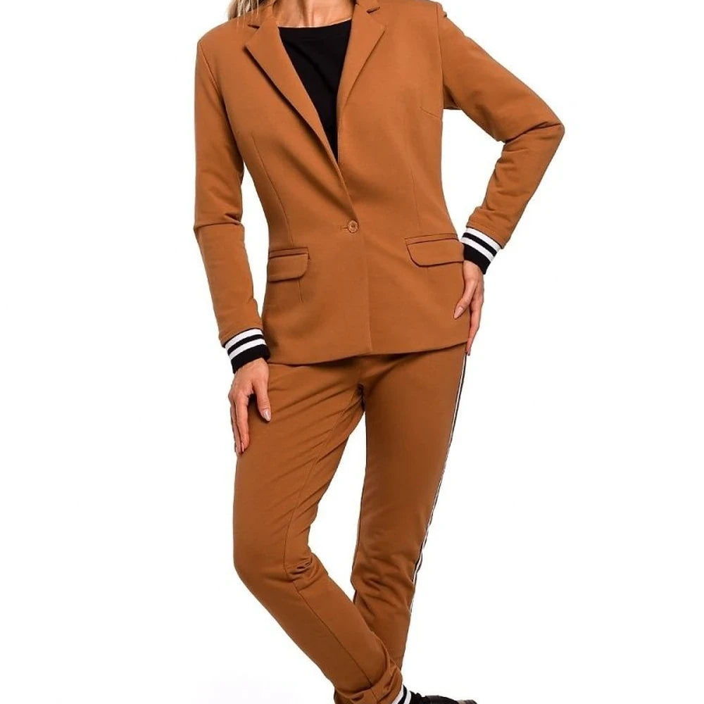 Classic Collar Jacket with Ribbed Finish