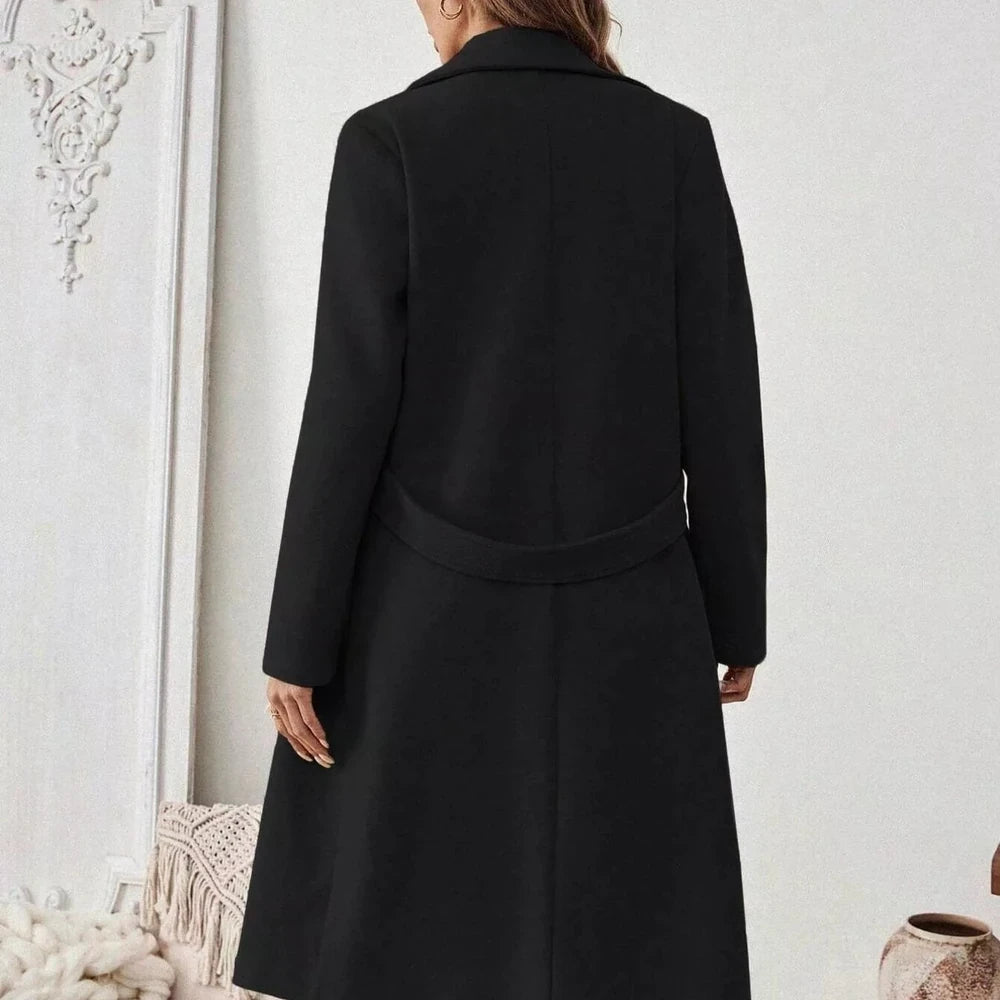 One Button Wool Blend Overcoat