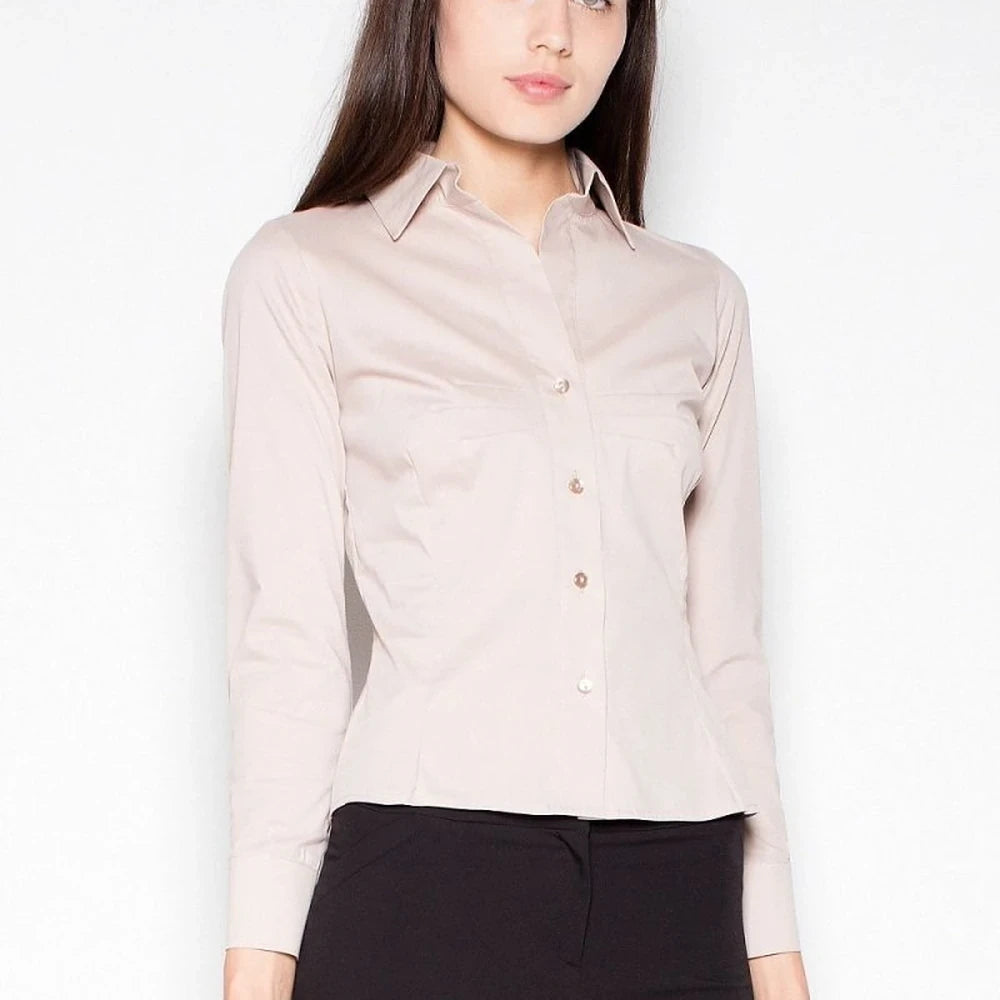 Cotton Collar Long Sleeve Shirt