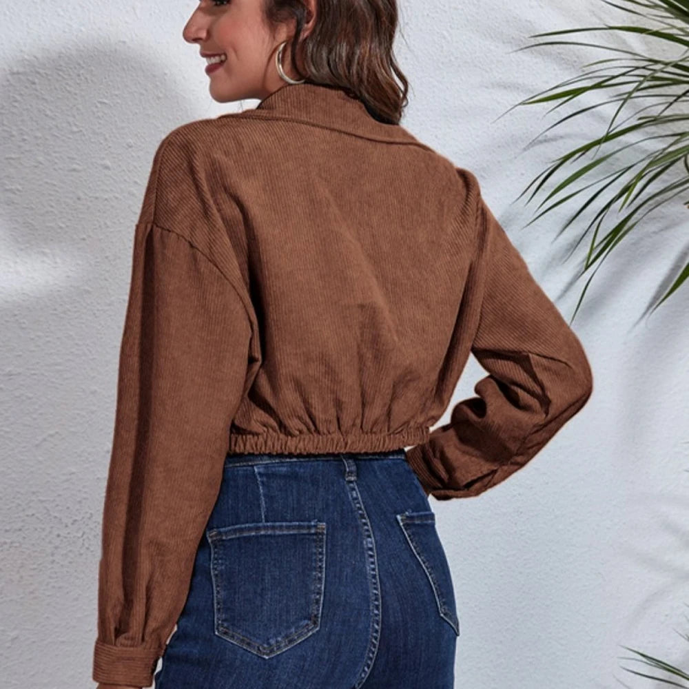 Collared Buttoned Single-Breasted Jacket