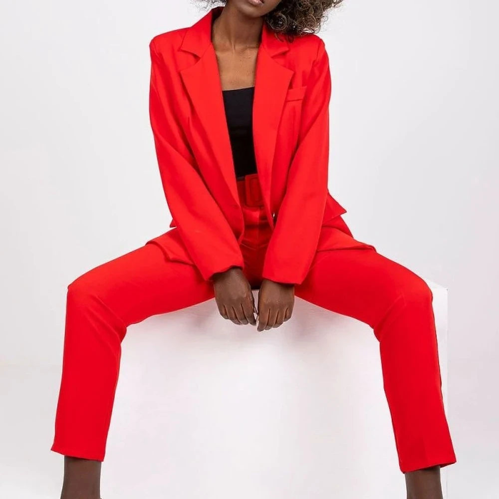 Long Sleeve Button Jacket with Shoulder Pads