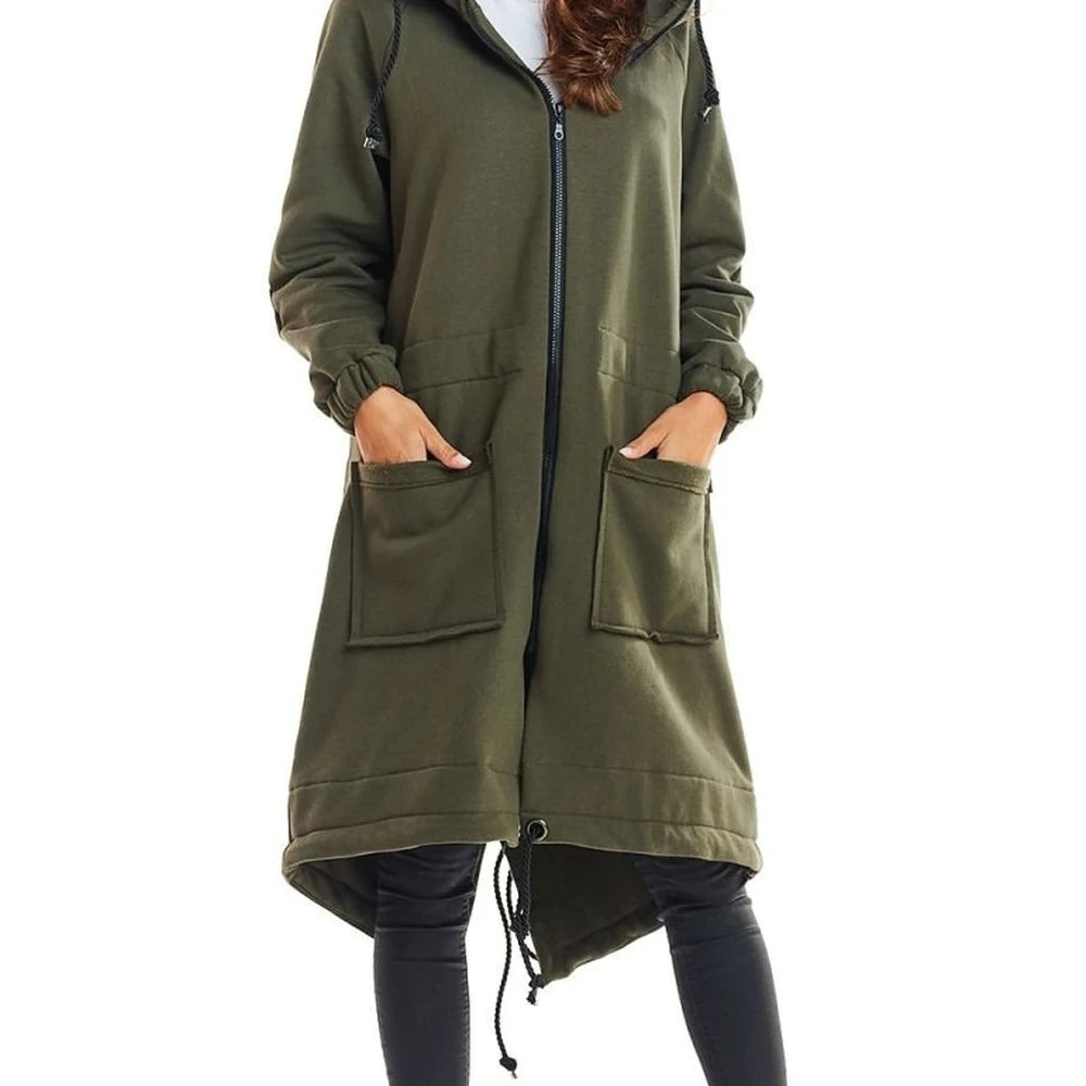Warm Parka with Drawstring Waist