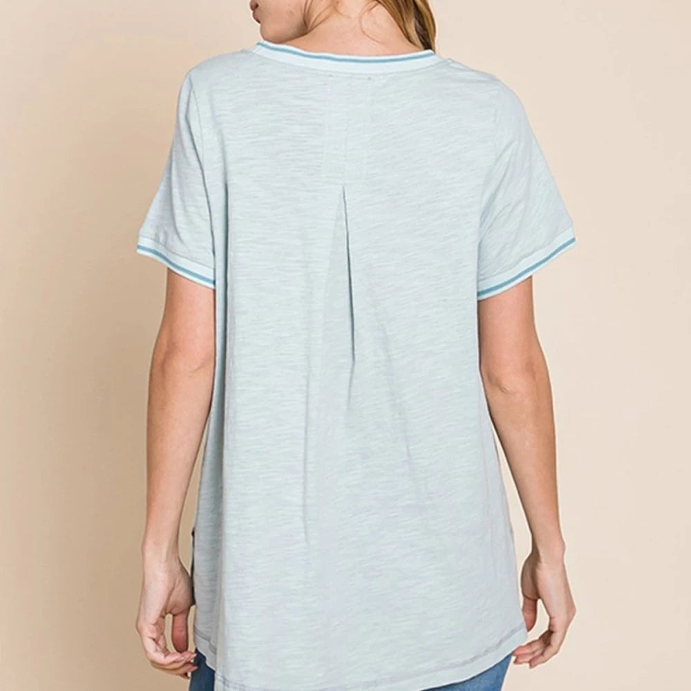 Cotton T-Shirt with Contrast Trim