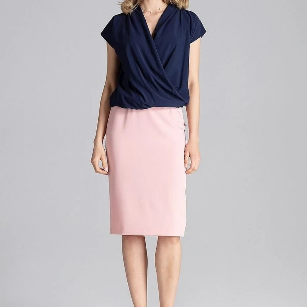 Polyester Blouse with Envelope Neckline