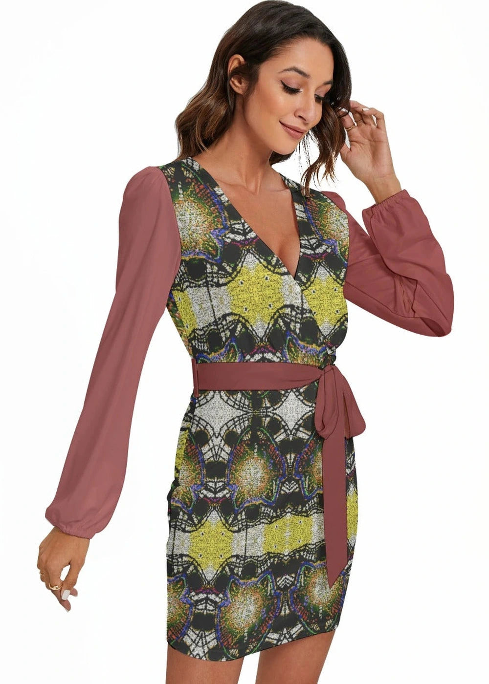 All-Over Women's Long Sleeve Dress