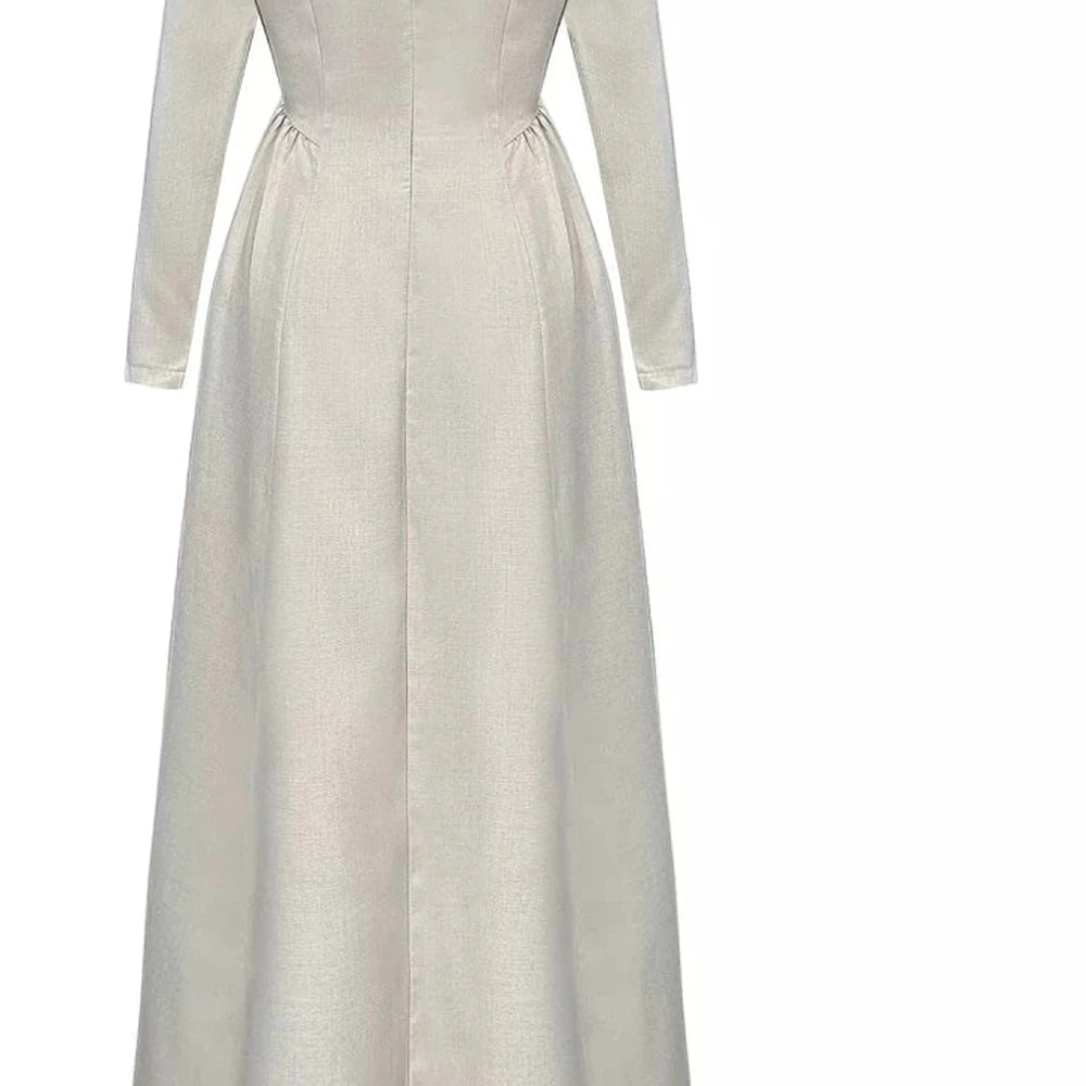 Cutout Long Sleeve A-Line Dress